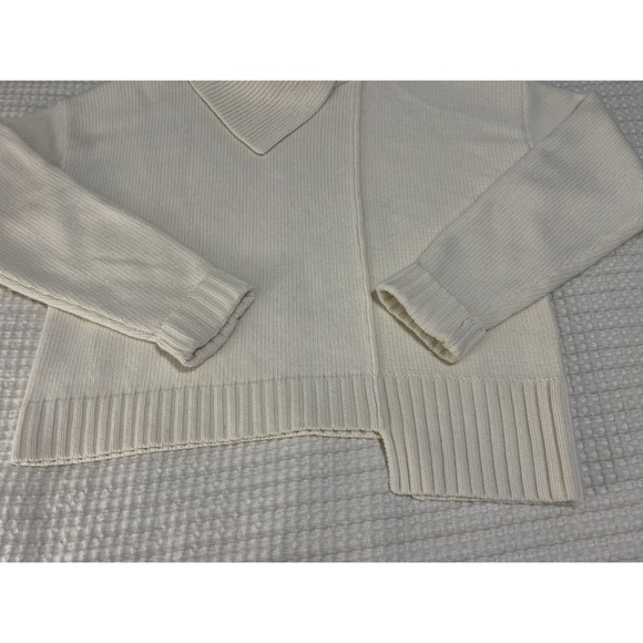 WE-AR4 The Asymmetrical Turtleneck Women’s Medium Beige Wool Sweater - Picture 14 of 17